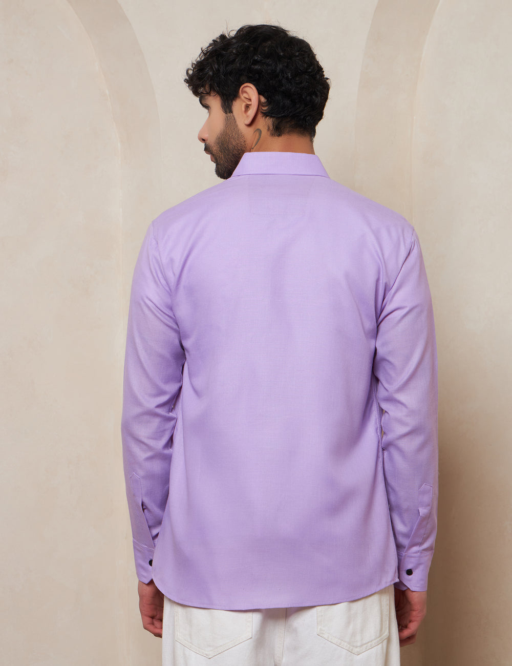 Men's Lavender Mist Textured Breathable Cotton Casual Shirt