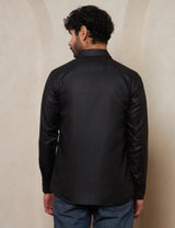 Premium Charcoal Black Full-Sleeve Shirt for Men