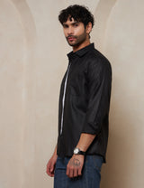 Premium Charcoal Black Full-Sleeve Shirt for Men