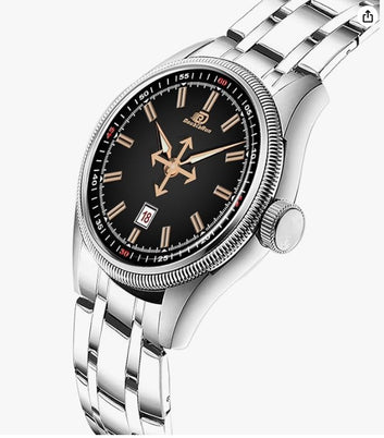 Zayraapparel Date Display Dial Steel Belt Analog Watch - for Men 27000SS