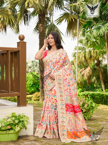 Ethnic Motifs Zari Pure Silk Designer Paithani Saree