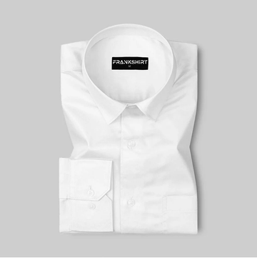 300GSM White Premium Satin Shirt for Men
