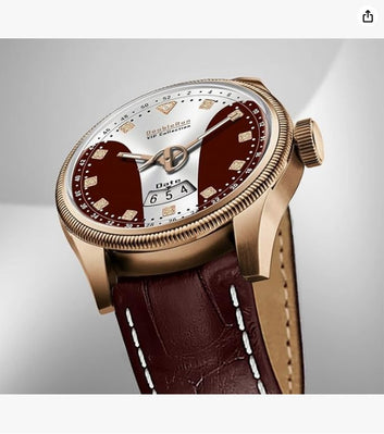 Zayraapparel 3D Glass Date Display Two Tone Dial Leather Belt Analog Watch - For Men, Band- Red