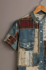 Denim Mix Patchwork Art Shirt