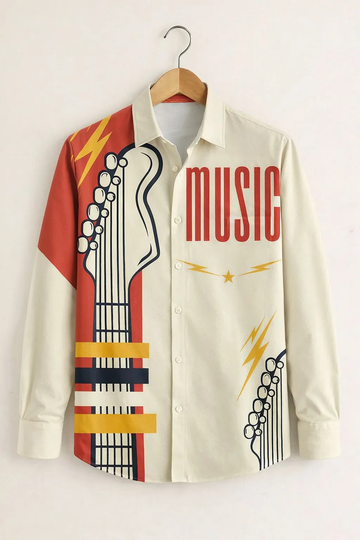 Men’s Guitar Music Graphic Printed Shirt