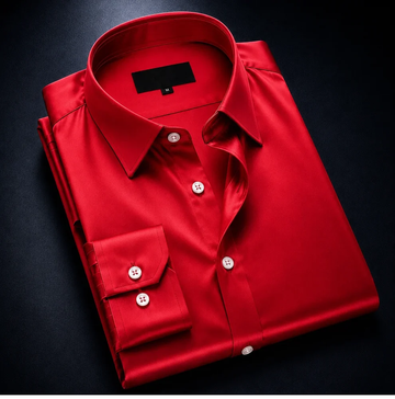 zayraapparel  Noir Satin Shirt - Red