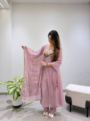 ✨ THIS FESTIVAL SEASON WEAR OUR BEAUTIFUL HAND WORK OUTFIT SEQUENCE EMBROIDERED GOWN , PANT WITH DUPATTA ✨