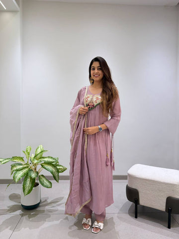 ✨ THIS FESTIVAL SEASON WEAR OUR BEAUTIFUL HAND WORK OUTFIT SEQUENCE EMBROIDERED GOWN , PANT WITH DUPATTA ✨