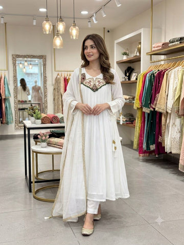 ✨ THIS FESTIVAL SEASON WEAR OUR BEAUTIFUL HAND WORK OUTFIT SEQUENCE EMBROIDERED GOWN , PANT WITH DUPATTA