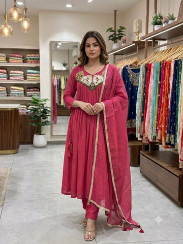✨ THIS FESTIVAL SEASON WEAR OUR BEAUTIFUL HAND WORK OUTFIT SEQUENCE EMBROIDERED GOWN , PANT WITH DUPATTA ✨