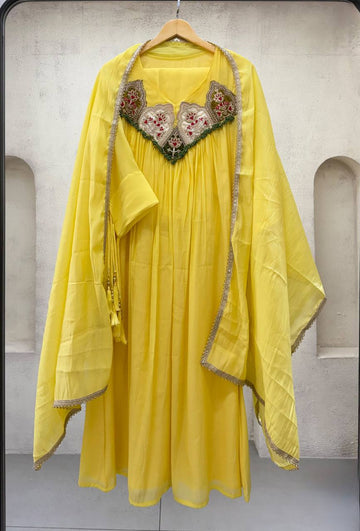 ✨ THIS FESTIVAL SEASON WEAR OUR BEAUTIFUL HAND WORK OUTFIT SEQUENCE EMBROIDERED GOWN , PANT WITH DUPATTA ✨