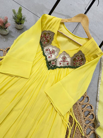 ✨ THIS FESTIVAL SEASON WEAR OUR BEAUTIFUL HAND WORK OUTFIT SEQUENCE EMBROIDERED GOWN , PANT WITH DUPATTA ✨