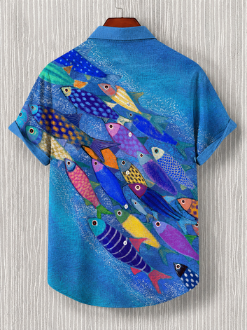 Japanese School Of Fish Art Short Sleeve Shirt