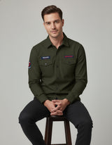 The Field Commander Olive Casual Shirt | Patched Utility Style