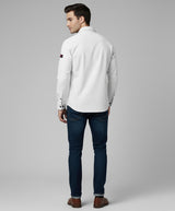 Men's White Full Sleeve Shirt with Patches
