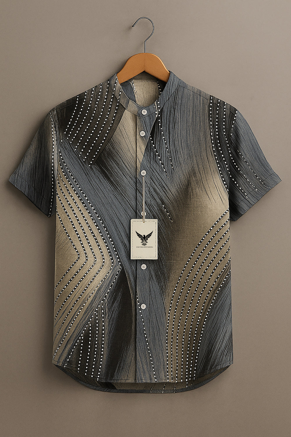 Gradient Stripes Art Print Casual 100% Cotton Shirt