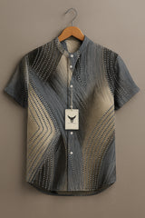 Gradient Stripes Art Print Casual 100% Cotton Shirt