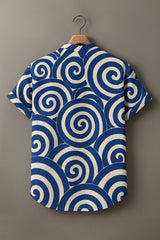 Vintage Modern Geometric Art Print Casual 100% Cotton Shirt