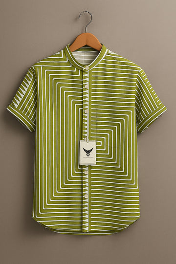 Abstract Digital Art Painting Vintage Print Casual 100% Cotton Shirt