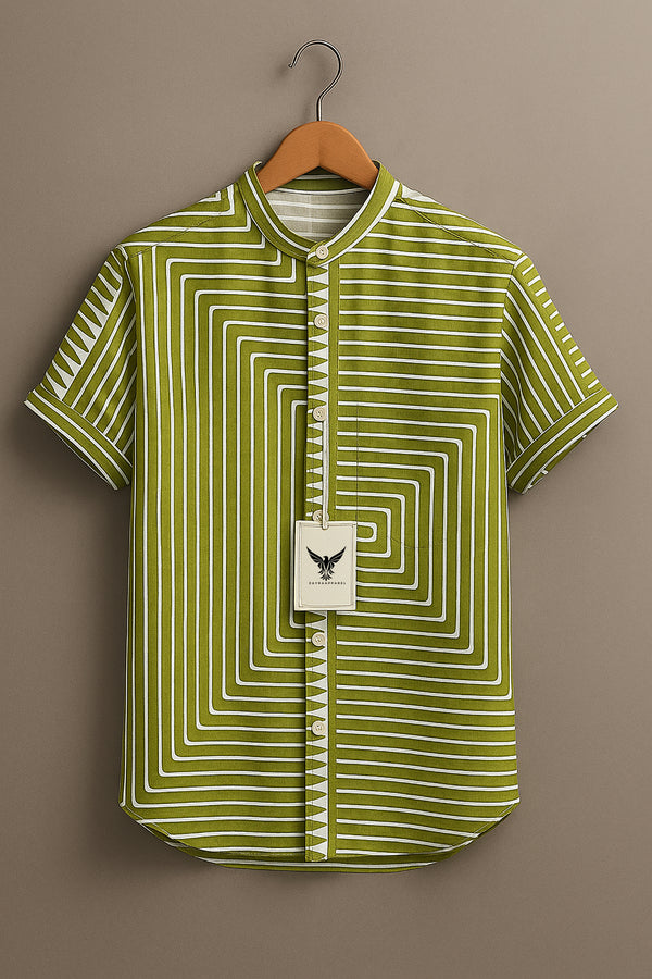 Abstract Digital Art Painting Vintage Print Casual 100% Cotton Shirt