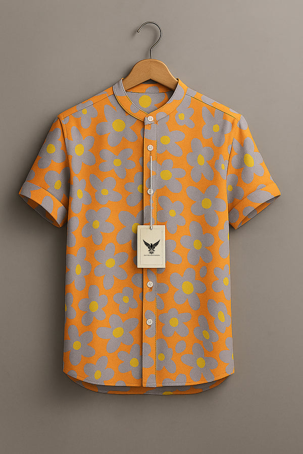 Retro Bloom Floral Print Shirt