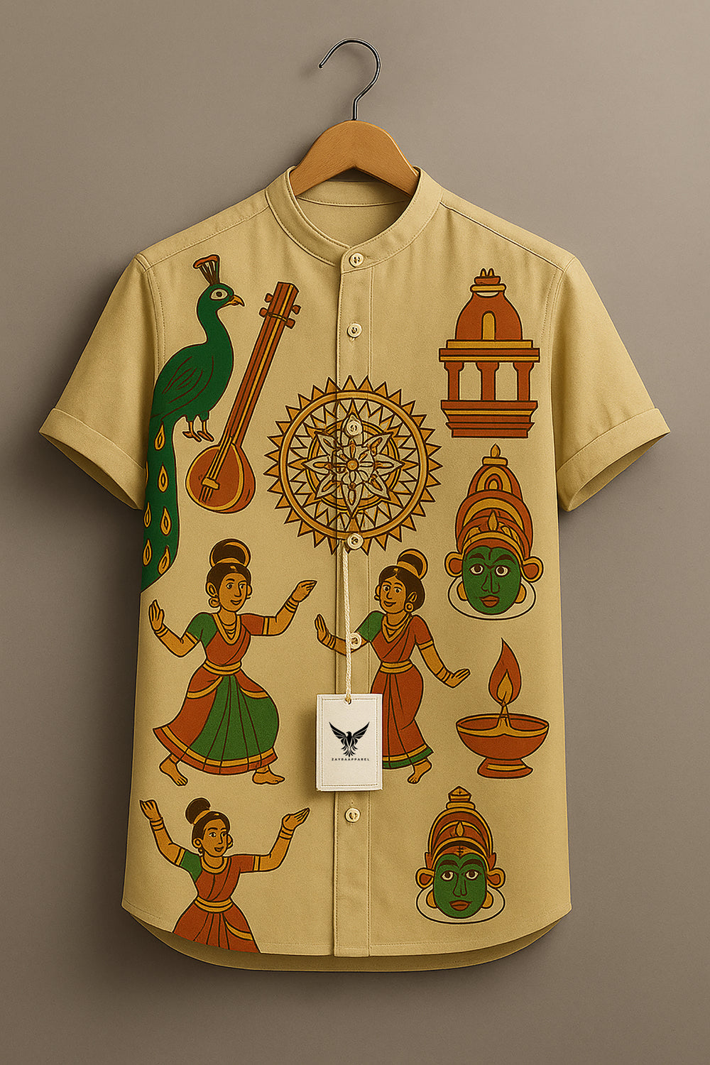 Cultural Tapestry Print Shirt