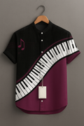 Creative Piano Keyboard Graphic Casual Shirt