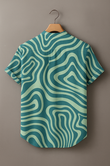 Modern Swirl Pattern Casual Button Shirt