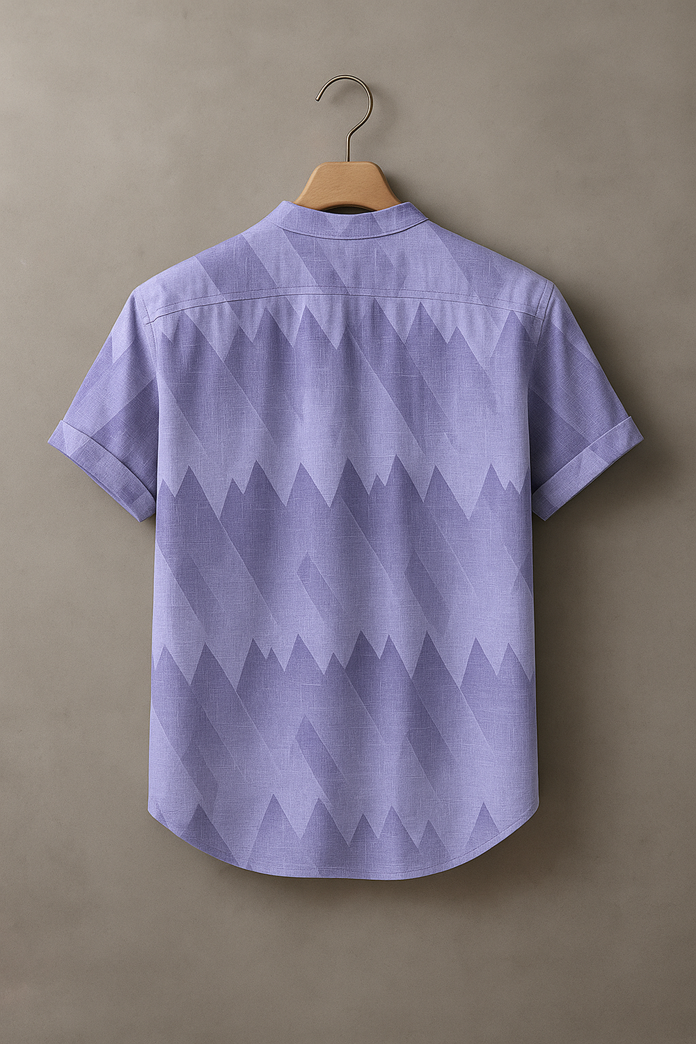 Trendy Lavender Geometric Print Shirt for Men