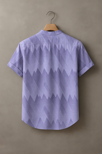 Trendy Lavender Geometric Print Shirt for Men