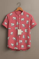 Boys Stylish Elephant Print Summer Shirt