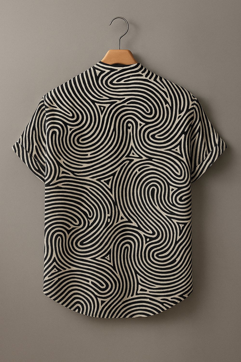 Men's Trendy Geometric Swirl Design Summer Shirt