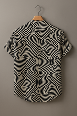 Men's Trendy Geometric Swirl Design Summer Shirt