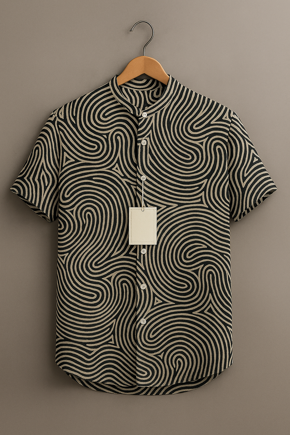 Men's Trendy Geometric Swirl Design Summer Shirt