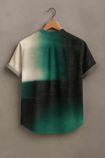 Men’s Modern Color Fade Print Short Sleeve Shirt