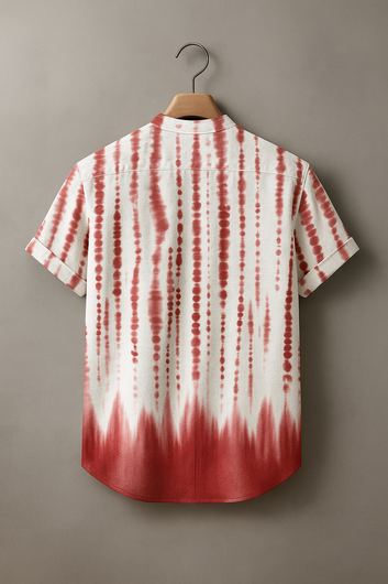Men’s Abstract Tie-Dye Pattern Casual Summer Shirt