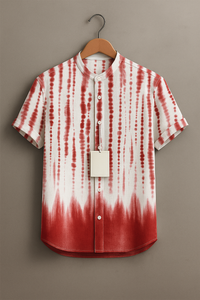 Men’s Abstract Tie-Dye Pattern Casual Summer Shirt