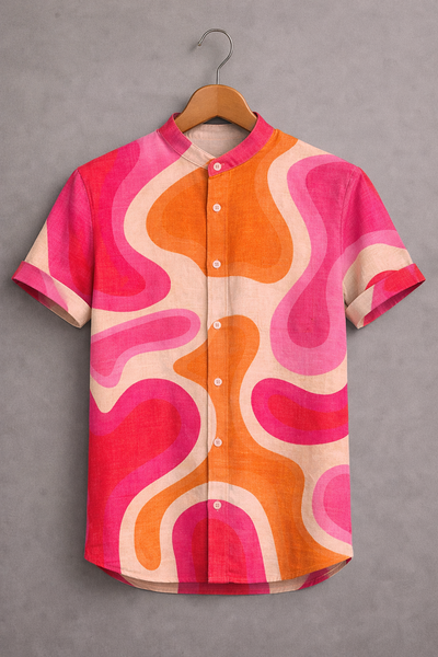 Men’s Vintage Inspired Psychedelic Print Shirt