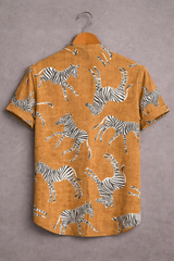 Men’s Bold Zebra Print Casual Shirt