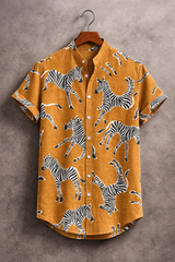 Men’s Bold Zebra Print Casual Shirt
