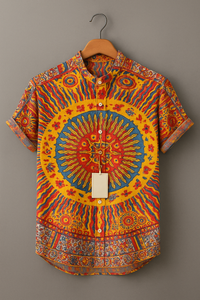 Tribal Sunburst Mandala Printed Shirt