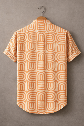 Mid-Century Style Geometric Pattern Shirt