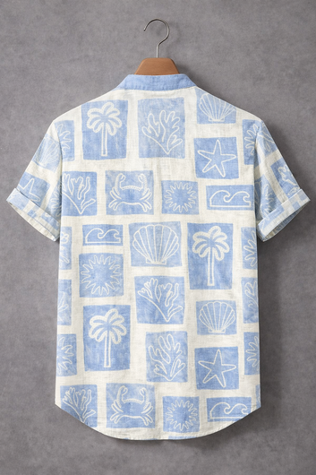 Minimal Coastal Graphic Beach Theme Summer Shirt