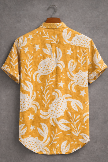 Marine Crab & Seaweed Pattern Shirt