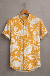 Marine Crab & Seaweed Pattern Shirt
