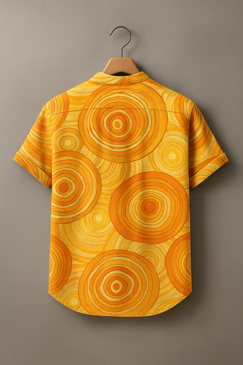 Retro Inspired Orange Concentric Rings Shirt