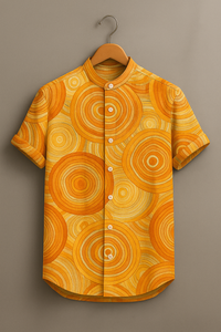 Retro Inspired Orange Concentric Rings Shirt