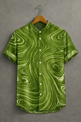 Emerald Marble Flow Print Casual Shirt for Men